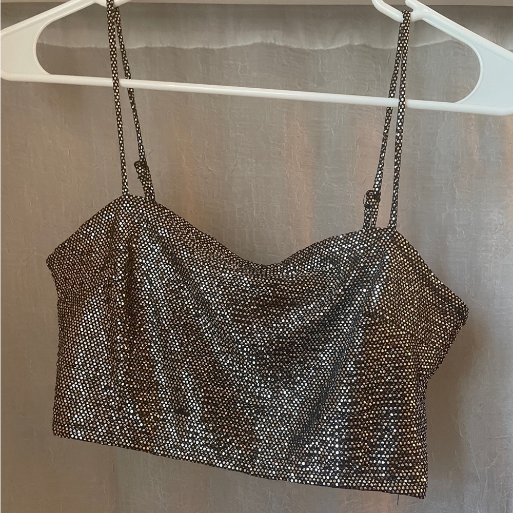Silver Reflective Disco H&M Crop Top